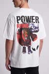 Erkek Haki Boks Temalı Grafik Baskılı Salaş T-shirt