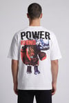 Erkek Haki Boks Temalı Grafik Baskılı Salaş T-shirt