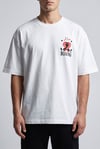 Erkek Haki Boks Temalı Grafik Baskılı Salaş T-shirt