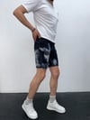 Erkek Koyu Mavi Yıkamalı Yırtık Detay Slim Fit Jean Şort