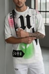 Erkek Oversize Grafik Baskılı Bisiklet Yaka Streetwear Tişört