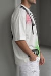 Erkek Oversize Grafik Baskılı Bisiklet Yaka Streetwear Tişört