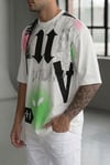 Erkek Oversize Grafik Baskılı Bisiklet Yaka Streetwear Tişört