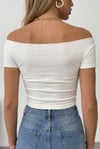 Esnek Dokulu Crop Örme bluz