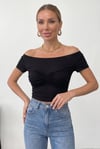 Esnek Dokulu Crop Örme bluz