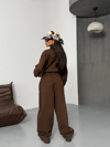Geniş Paça Kahverengi Tulum (Wide-Leg Jumpsuit)
