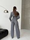 Gri Denim Geniş Paça Tulum