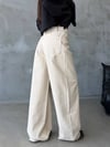 HerTon Baggy Wide Leg Kadın Jean Pantolon %100 Cotton Düşük Bel Bol Paça