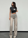 HerTon Geniş Paça Dirty Wash Jean