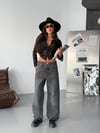 HerTon Kadın Baggy Jean Pantolon - Geniş Paça %100 Pamuk Normal Bel Salaş Denim