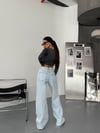HerTon Kadın Çoklu Yırtık Detaylı Wide Leg Jean - %100 Pamuk Full Distressed Bol Paça Pantolon