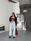 HerTon Kadın Çoklu Yırtık Detaylı Wide Leg Jean - %100 Pamuk Full Distressed Bol Paça Pantolon