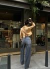 HerTon Kadın Gri Füme Geniş Paça %100 Pamuk Jean Pantolon - Yüksek Bel Salaş Denim