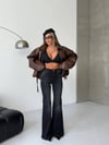 HerTon Kadın Siyah Yüksek Bel İspanyol Paça Jean Pantolon - Premium Pamuklu Flare Denim