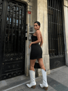 HerTon Kadın Straplez Denim Mini Elbise – %98 Pamuk Bodycon Jean Elbise