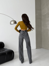HerTon Kadın Yüksek Bel Geniş Paça Jean Pantolon – %98 Pamuk Modern Fit Kot Pantolon