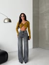HerTon Kadın Yüksek Bel Geniş Paça Jean Pantolon – %98 Pamuk Modern Fit Kot Pantolon