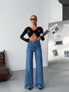 HerTon Kadın Yüksek Bel Wide Leg Jean Pantolon – Bol Paça Modern Kesim Denim