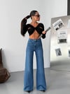 HerTon Kadın Yüksek Bel Wide Leg Jean Pantolon – Bol Paça Modern Kesim Denim