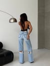HerTon Kadın Yüksek Bel Wide Leg Jean - %100 Pamuk Bol Paça Jean Pantolon