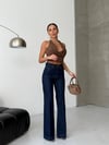 HerTon Yüksek Bel %100 Pamuklu Bol Paça Denim Pantolon - Premium Jean