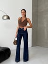 HerTon Yüksek Bel %100 Pamuklu Bol Paça Denim Pantolon - Premium Jean
