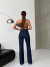 HerTon Yüksek Bel %100 Pamuklu Bol Paça Denim Pantolon - Premium Jean