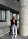 HerTon Yüksek Bel Geniş Paça Jean - Dizleri Yırtık Detaylı Wide Leg Denim Pantolon
