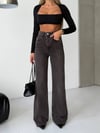 HerTon Yüksek Bel Jean Pantolon – %100 Pamuk, Geniş Paça (Flare/Wide Leg), Retro 90’lar Stil Kadın Denim