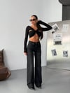 HerTon Yüksek Bel Siyah Wide Leg Pantolon – İspanyol Paça, %98 Pamuk Cotton, Şık ve Modern Kadın Jean