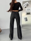 HerTon Yüksek Bel Siyah Wide Leg Pantolon – İspanyol Paça, %98 Pamuk Cotton, Şık ve Modern Kadın Jean