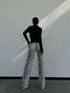 HerTon Yüksek Bel Yılan Derisi Desenli Bol Paça Denim Pantolon - Göz Alıcı Snake Skin Jean