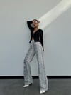 HerTon Yüksek Bel Yılan Derisi Desenli Bol Paça Denim Pantolon - Göz Alıcı Snake Skin Jean