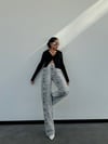 HerTon Yüksek Bel Yılan Derisi Desenli Bol Paça Denim Pantolon - Göz Alıcı Snake Skin Jean