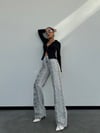 HerTon Yüksek Bel Yılan Derisi Desenli Bol Paça Denim Pantolon - Göz Alıcı Snake Skin Jean