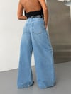 Kadın Baggy Denim Pantolon Yırtıklı Salaş Kesim Kot Pantolon