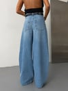 Kadın Baggy Denim Pantolon Yırtıklı Salaş Kesim Kot Pantolon