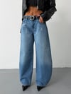 Kadın Baggy Denim Pantolon Yırtıklı Salaş Kesim Kot Pantolon