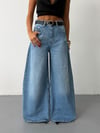 Kadın Baggy Denim Pantolon Yırtıklı Salaş Kesim Kot Pantolon