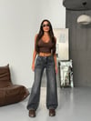 Kadın Bol Paça Denim Pantolon