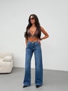 Kadın Bol Paça Denim Pantolon