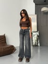 Kadın Bol Paça Denim Pantolon