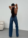 Kadın Bol Paça Denim Pantolon