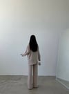 Kadın Bürümcük Dokulu Oversize Gömlek ve Bol Paça Pantolon Takım