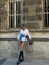 Kadın Denim Bel Kemeri - %100 Pamuklu Jean Korse Kemer