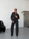 Kadın Göğüs Cepli Çıtçıtlı Wide Leg Bol Paça Kot Tulum