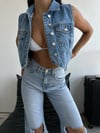 Kadın Gömlekı Slim Fit Kısa Denim Yelek