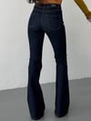 Kadın High Waist Rahat Kesim Dökümlü Wide Leg Jean Pantolon