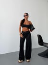 Kadın High Waist Rahat Kesim Dökümlü Wide Leg Jean Pantolon