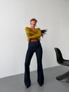 Kadın High Waist Rahat Kesim Dökümlü Wide Leg Jean Pantolon